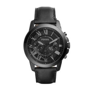 Fossil Grant Chronograph Black Leather Watch