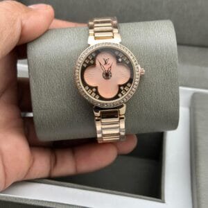 Louis Vuitton Women's Analog Watch – Crystal Studded Dial with Metal Strap
