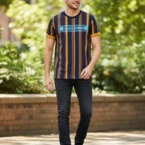 Jack & Jones Multi-Color Striped T-Shirt