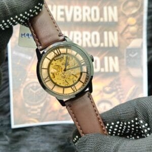Fossil Townsman 7A Mechanical Skeleton Watch – Brown Leather | Manual Wind