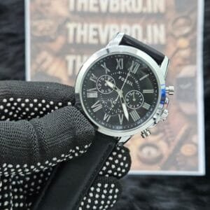 Fossil Grant Premium 7A Chronograph – Black Dial & Black Strap |