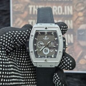 Hublot Premium 7A Watch – Silver Case, Black Strap